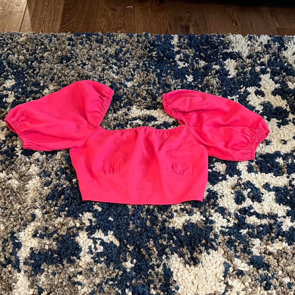 SHEIN hot pink tie top
